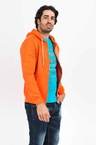 Felpa Zip Cappuccio