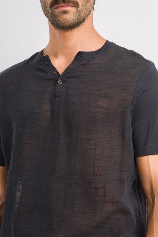 T-Shirt Serafino Texturizzata