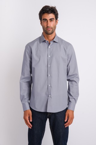 Janeo - Camicia London classica da uomo, tinta unita, con polsino singolo e doppio, a manica lunga rosa Pink