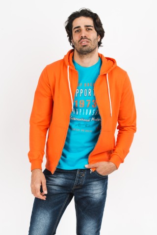 Felpa Zip Cappuccio