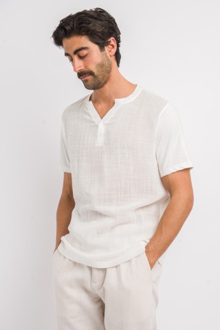 T-Shirt Serafino Texturizzata