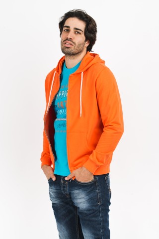 Felpa Zip Cappuccio