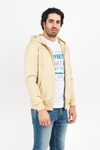 Felpa Zip Cappuccio