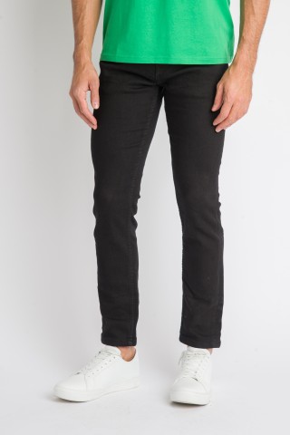 Jeans Slim Fit Black Solid Color
