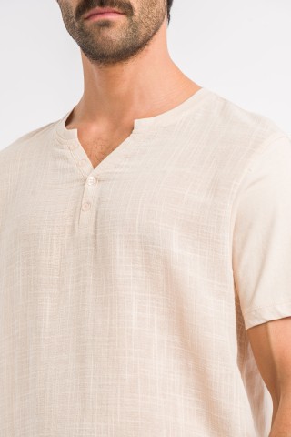 T-Shirt Serafino Texturizzata