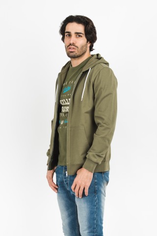 Felpa Zip Cappuccio