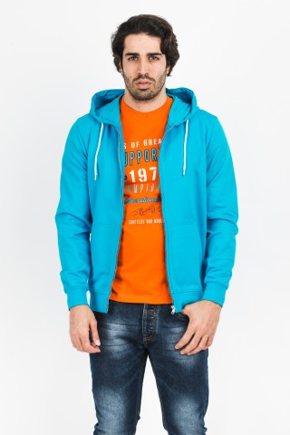 Felpa Zip Cappuccio