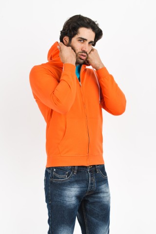 Felpa Zip Cappuccio