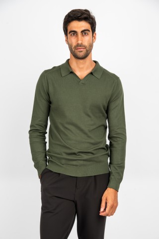 Maglia con collo camicia sales