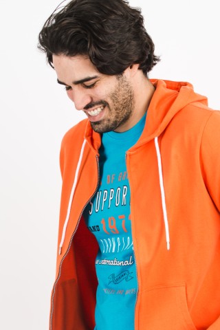 Felpa Zip Cappuccio
