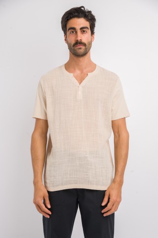 T-Shirt Serafino Texturizzata