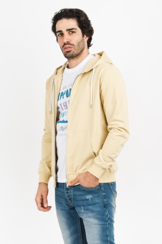 Felpa Zip Cappuccio