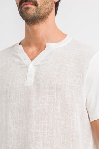 T-Shirt Serafino Texturizzata
