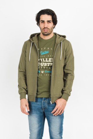 Felpa Zip Cappuccio