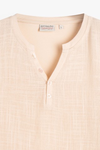 T-Shirt Serafino Texturizzata