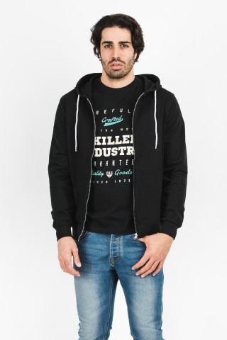 Felpa Zip Cappuccio
