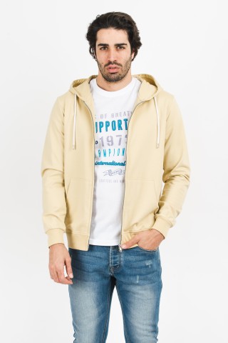 Felpa Zip Cappuccio
