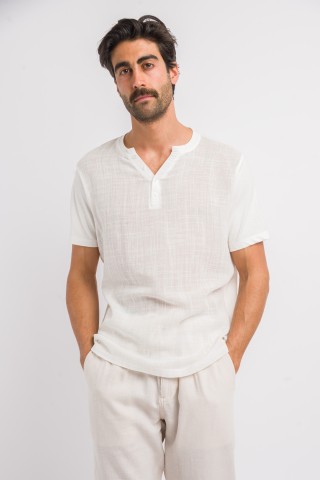 T-Shirt Serafino Texturizzata