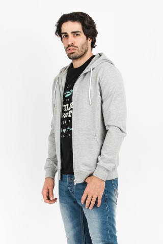 Felpa Zip Cappuccio