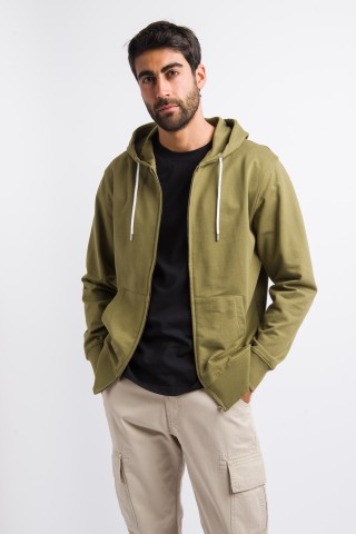 Felpa Zip Cappuccio