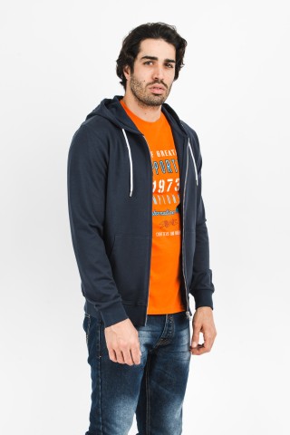 Felpa Zip Cappuccio