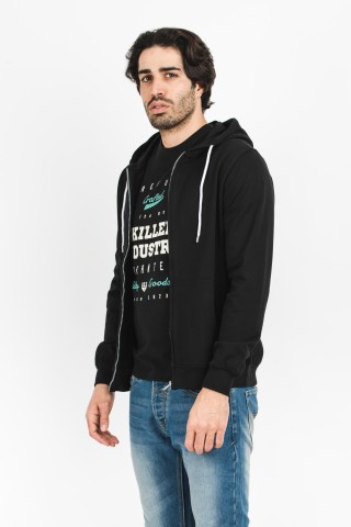 Felpa Zip Cappuccio