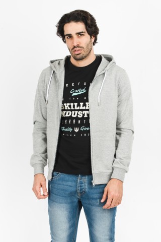 Felpa Zip Cappuccio