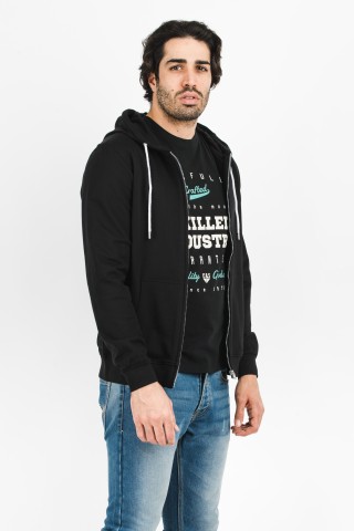 Felpa Zip Cappuccio