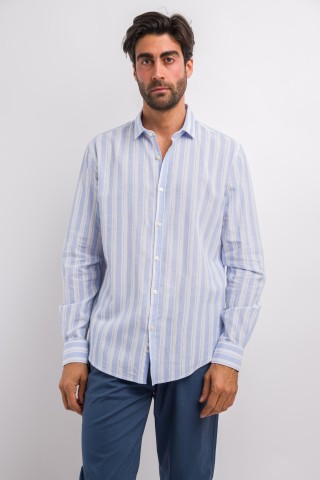 Camicia Fantasia Misto Lino