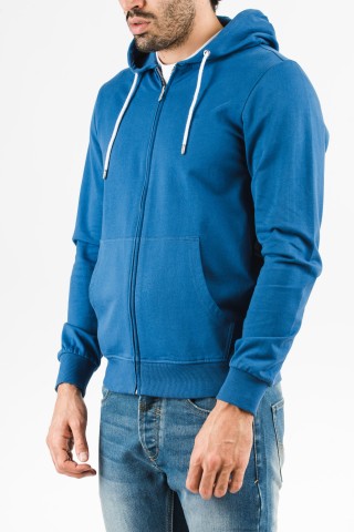 Felpa Zip Cappuccio