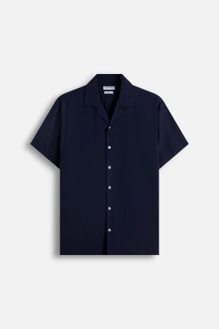 Camicia Mezza Manica Collo Bowling