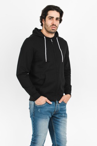 Felpa Zip Cappuccio