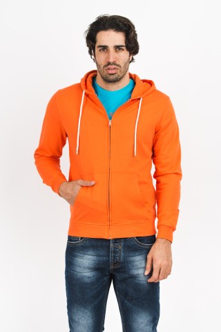 Felpa Zip Cappuccio