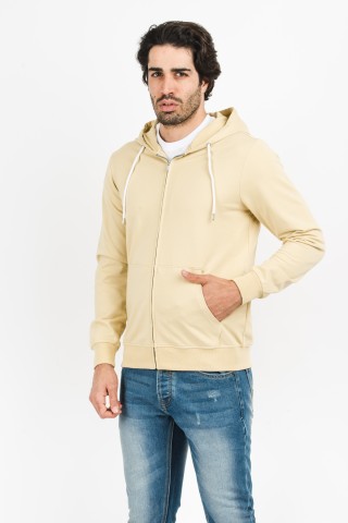 Felpa Zip Cappuccio