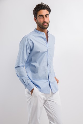 Camicia Coreana Tinta Unita