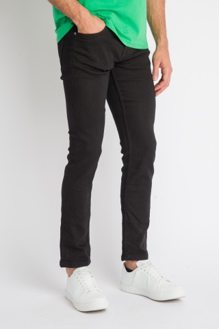 Jeans Slim Fit Black Solid Color