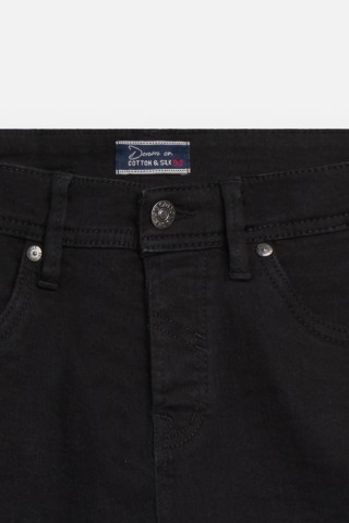 Jeans Slim Fit Black Solid Color